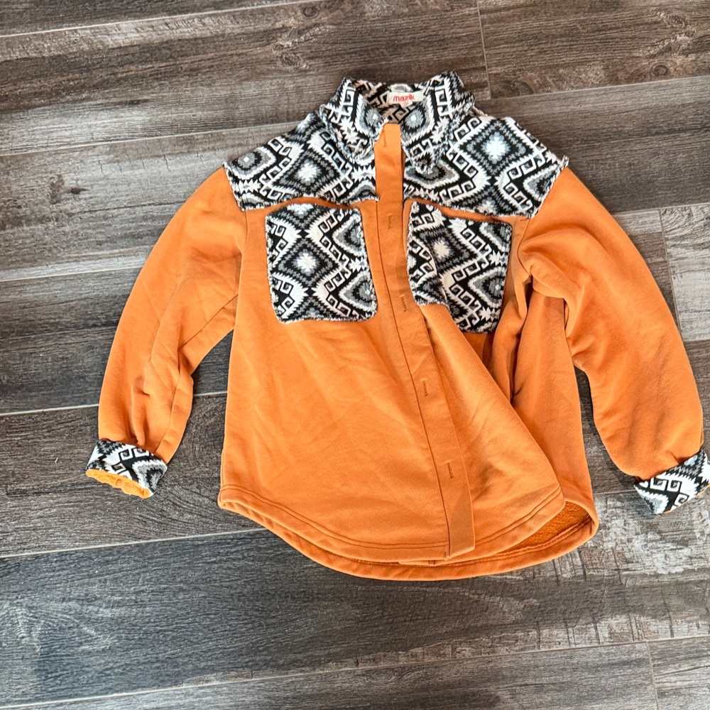 Orange Patterned Kids Shirt